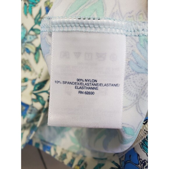 Lands' End Women's Floral Gingham Print Rash Guard Swim Tee Size 2X - Picture 5 of 6